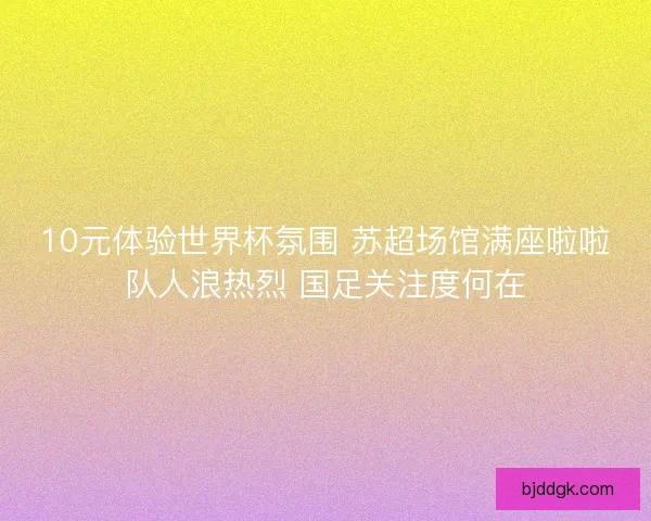 10元体验世界杯氛围 苏超场馆满座啦啦队人浪热烈 国足关注度何在
